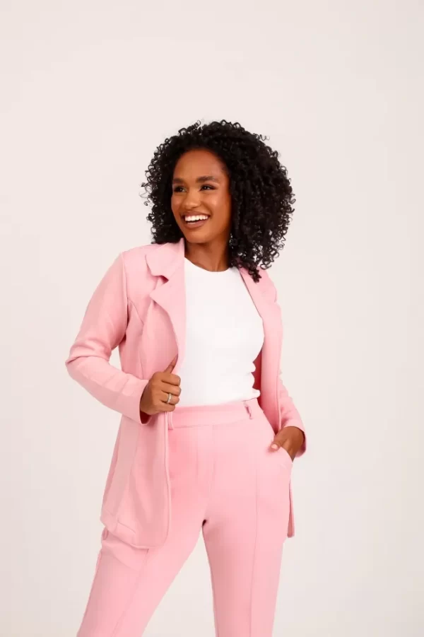 Blazer de luxo  Lady Griffe Rosa Bebê